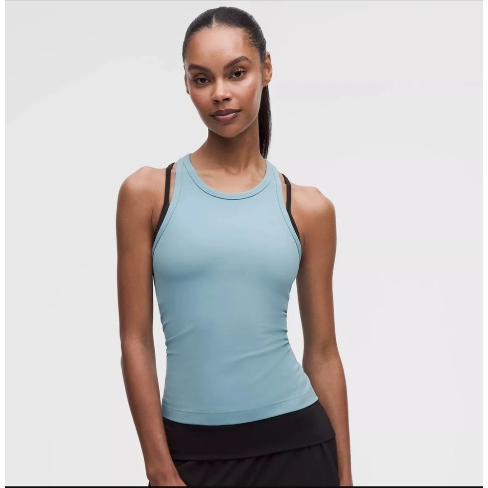 Lululemon Align Waist-Length Racerback Tank Blue Nulu Size 14 Seafoam Blue NWT